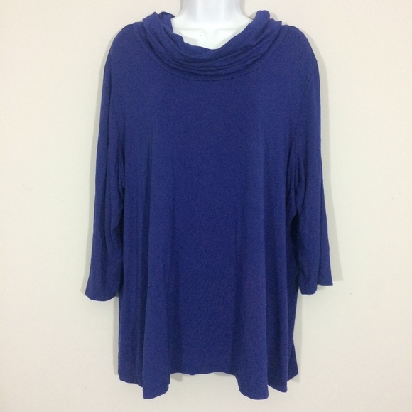 A. Giannetti Tops - A Giannetti Womens 3X Blue Cowl Neck Pullover Top